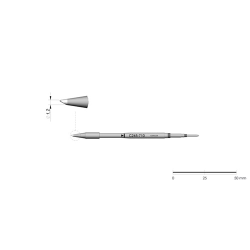 JBC Tools C245-710 - C245 Series Cartridge - Conical - Sloped - Extended Life - 1.2 mm