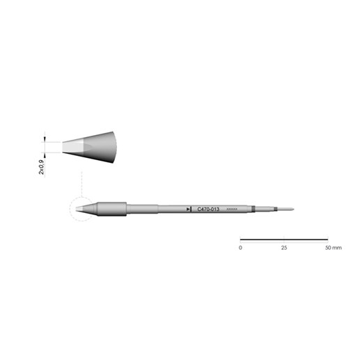 JBC Tools C470-013 - C470 Series Cartridge - Chisel - Extended Life - 2.0 mm x 0.9 mm