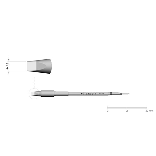 JBC Tools C470-014 - C470 Series Cartridge - Chisel - Extended Life - 4.0 mm x 1.3 mm