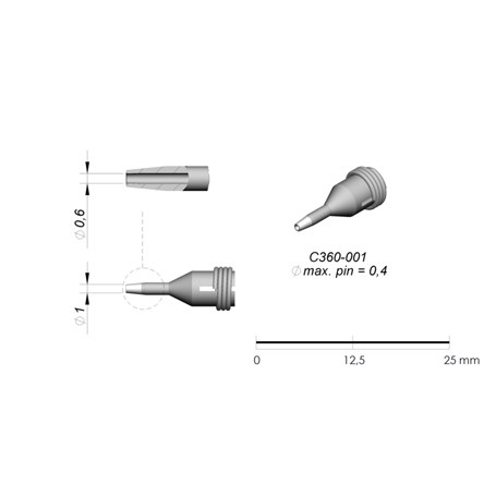 JBC Tools C360-001 - C360 Series Cartridge - 1.0 mm x 0.6 mm