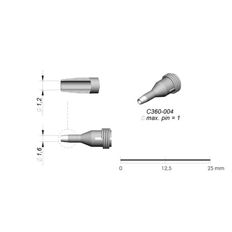 JBC Tools C360-004 - C360 Series Cartridge - 1.6 mm x 1.2 mm