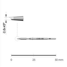 JBC Tools C105-109 - C105 Series Cartridge - Conical - Sloped 45° - 0.6 mm