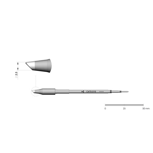 JBC Tools C470-019 - C470 Series Cartridge - Conical - Extended Life - Sloped - 3.5 mm