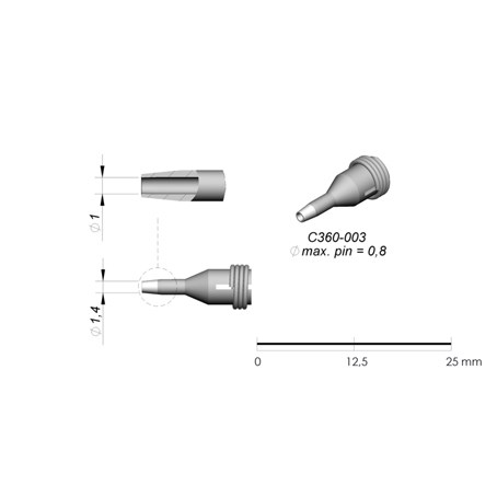 JBC Tools C360-003 - C360 Series Cartridge - 1.4 mm x 1.0 mm