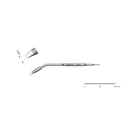 JBC Tools C250-413 - C250 Series Cartridge - Chisel - Extended Life - 2.2 mm x 1.0 mm