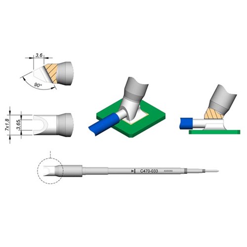 JBC Tools C470-033 - C470 Series Cartridge - Specialty Tip - 1.8 mm