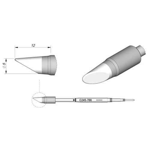 JBC Tools C245-766 - C245 Series Cartridge - Bevel - 5 mm