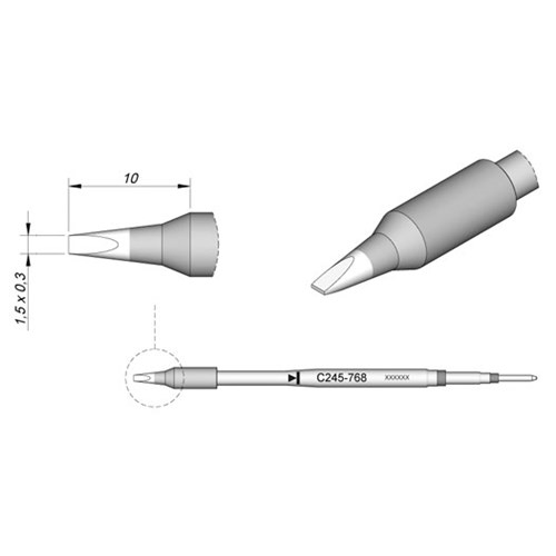 JBC Tools C245-768 - C245 Series Cartridge - Chisel - 1.5 x 0.3 mm