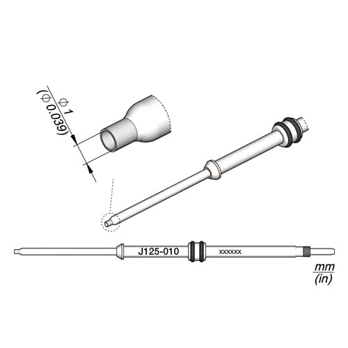 JBC Tools J125010 - JNASE Cartridge - 130 x 45 x 7 mm - 1 mm Dia.