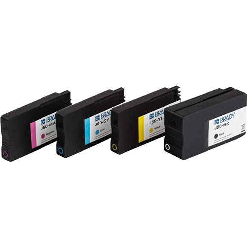 Brady J50-CMYK BradyJet J5000 4 Color Ink Cartridge Pack (Cyan/Magenta/Yellow/Black)