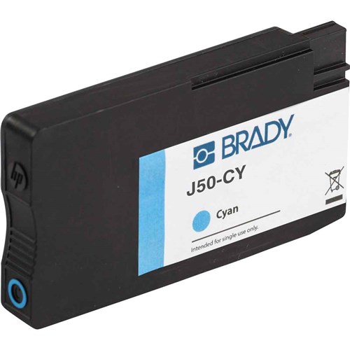 Brady J50-CY BradyJet J5000 Cyan Ink Cartridge - 2.25" x 4" x .94"