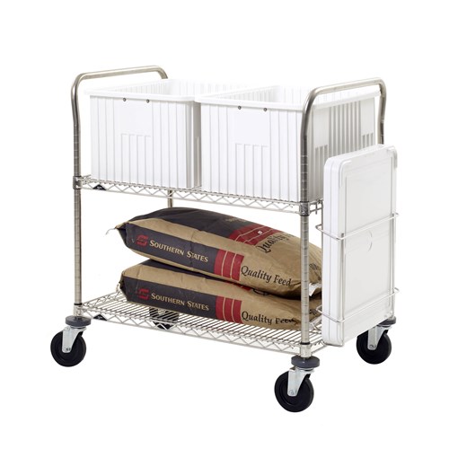 InterMetro Industries LAR2 Heavy-Duty Wire Shelving Feed Cart