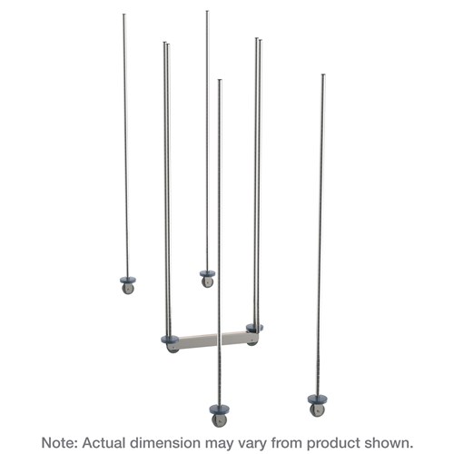 InterMetro Industries LBTM18C qwikTRAK Double Deep Mobile Unit Kit for 18" Wide Super Erecta Wire Shelving - Chrome