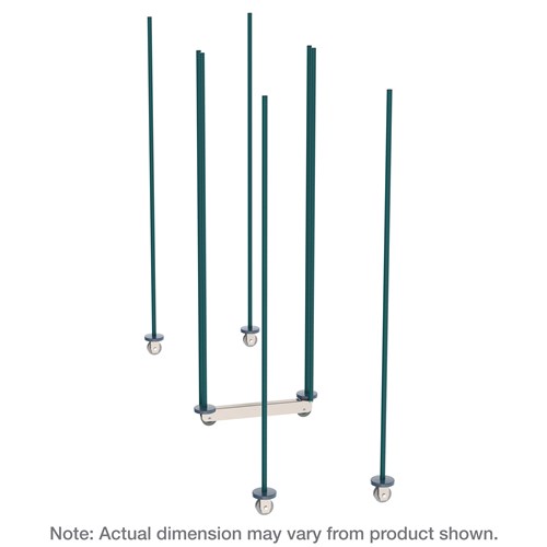 InterMetro Industries LBTM18K3 qwikTRAK Double Deep Mobile Unit Kit for 18" Wide Super Erecta Wire Shelving - Metroseal Green Epoxy