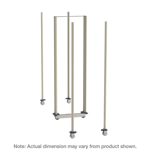 InterMetro Industries LBTM18Q3 qwikTRAK Double Deep Mobile Unit Kit for 18" Wide MetroMax Shelving - Epoxy Coated Steel Posts