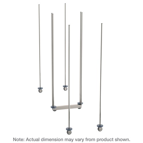 InterMetro Industries LBTM18S qwikTRAK Double Deep Mobile Unit Kit for 18" Wide Super Erecta Wire Shelving - Stainless Steel