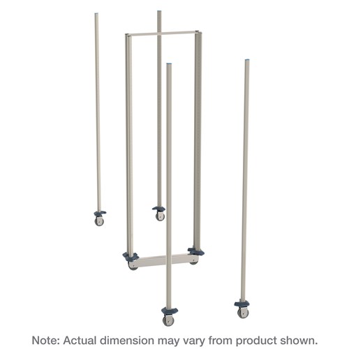 InterMetro Industries LBTM18X3 qwikTRAK Double Deep Mobile Unit Kit for 18" Wide MetroMax Shelving - Polymer Posts