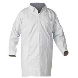 Keystone Safety LC0-WO-KG-SM - KeyGuard (Microporous) Lab Coat - Snap Front - Open Wrists - Cleanroom Class 6 - Small - White - 30/Case