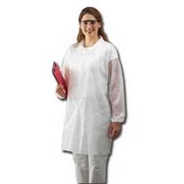 Keystone Safety LC0-WO-NW-5XL - Polypropylene Lab Coat - Snap Front - Open Wrists - Cleanroom Class 6 - 5X-Large - White - 30/Case