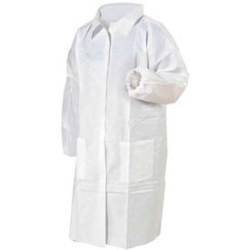 Keystone Safety LC3-WE-KG-5XL - KeyGuard (Microporous) Lab Coat - Snap Front - Elastic Wrists - Cleanroom Class 6 - 5X-Large - White - 30/Case