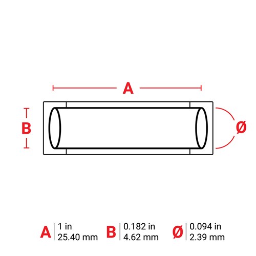 Brady M6-094-1-342-BL PermaSleeve Heat Shrink Wire and Cable Labels - 3/32" Dia - 1" - Blue