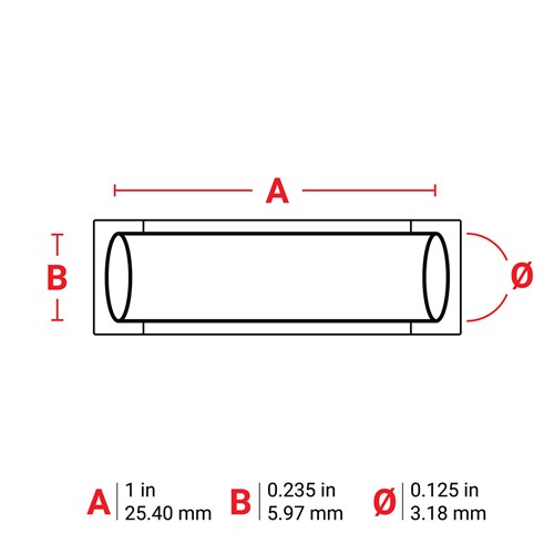 Brady M6-125-1-342-RD PermaSleeve Heat Shrink Wire and Cable Labels - 1/8" Dia - 1" - Red