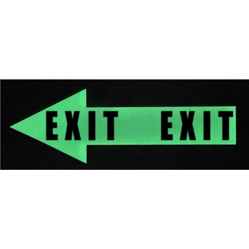 Ergomat LS-ARR-12-KIT-GLOW-P-T3 LeanStripe - GLOW - Arrow with Text repeating twice "EXIT" - 12" x 4" x 2" - 15/PK