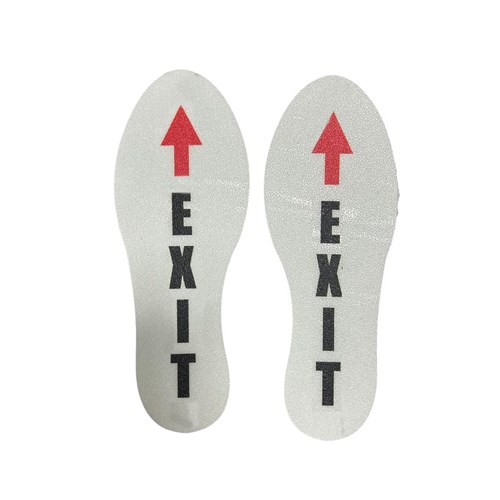 Ergomat LS-STEP-9.5-KIT-GLOW-T5 LeanStripe - GLOW - Arrow with text "EXIT" with arrows pointing up - 9.5" x 3.5"- 15/PK