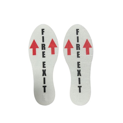 Ergomat LS-STEP-9.5-KIT-GLOW-T6 LeanStripe - GLOW - Arrow with text "FIRE EXIT" with arrows pointing up - 9.5" x 3.5"- 15/PK