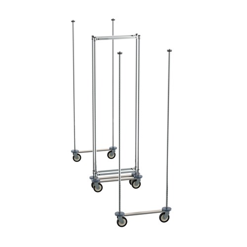 InterMetro Industries LTTM24C Top-Track Double Deep Mobile Unit Kit for 24" Wide Super Erecta Wire Shelving - Chrome