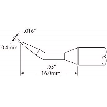 Metcal STTC-140 - STTC 700 Series Soldering Tip Cartridge - Sharp Bent - 30° - 0.032" (0.8mm) - 700°F