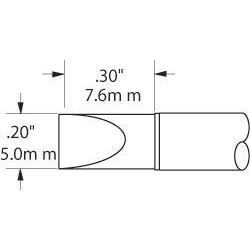 Metcal CVC-7CH0050S - Chisel Soldering Cartridge - 30° - 700° - 5 mm (0.2")