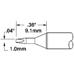 Metcal STTC-025 - STTC Series Soldering Tip - 30° Chisel - 0.04" (1.0mm)