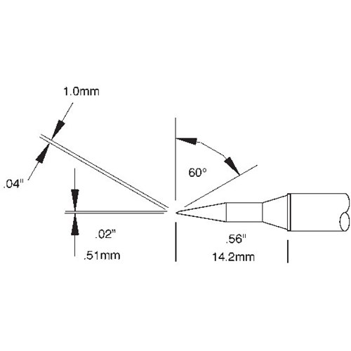 Metcal STTC-026 - STTC Series Soldering Tip - Sharp (Bent 30°) - 0.016" (0.4mm)