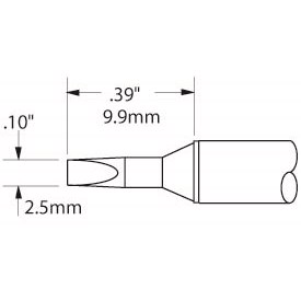 Metcal STTC-136 - STTC 700 Series Soldering Tip Cartridge - Chisel - 30° - 0.10" (2.5mm) - 700°F