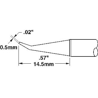 Metcal STTC-044 - STTC Series Soldering Tip - Sharp (Bent 30°) - 0.02" (0.5mm)