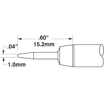 Metcal SSC-701A - SSC 700 Series Soldering Tip Cartridge - Conical - Sharp - 0.039" (1mm)