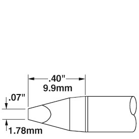 Metcal SSC-737A - SSC 700 Series Soldering Tip Cartridge - Chisel - 30° - 0.07" (1.78mm)