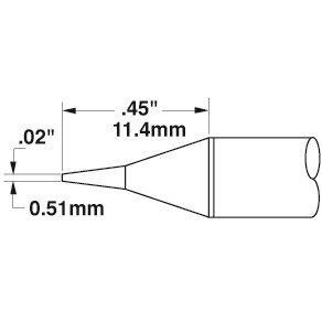 Metcal SSC-722A - SSC 700 Series Soldering Tip Cartridge - Conical - Sharp - 0.02" (0.5mm)