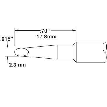 Metcal SSC-739A - SSC 700 Series Soldering Tip Cartridge - Hoof - 0.091" (2.3mm)