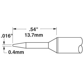 Metcal STTC-106 - STTC 700 Series Soldering Tip Cartridge - Sharp Conical - 0.016" (0.4mm) - 700°F