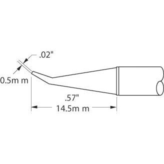 Metcal STTC-144 - STTC 700 Series Soldering Tip Cartridge - Sharp Bent - 30° - 0.02" (0.5mm) - 700°F