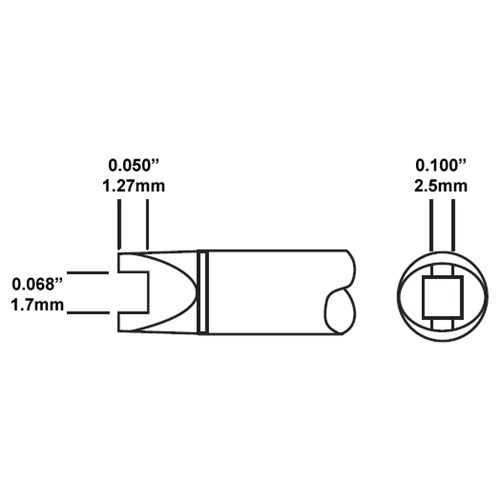 Metcal SMTC-105 - SMTC 700 Series Desoldering Tip Cartridge - Slot - SOT-32