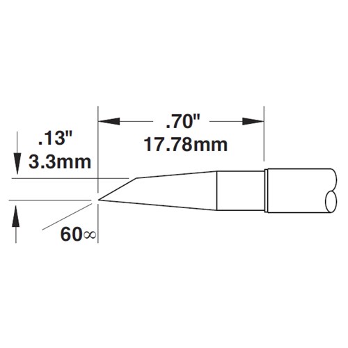 Metcal SMTC-1147 - SMTC 700 Series Desoldering Tip Cartridge - Hoof - 700°F