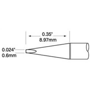 Metcal UFTC-7CHL06 - UFTC Ultra-Fine Series Soldering Cartridge - Chisel - 0.024" x 0.35"