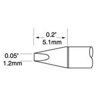 Metcal UFTC-7CH12 - UFTC Ultra-Fine Series Soldering Cartridge - Chisel - 0.05" x 0.2"