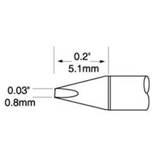 Metcal UFTC-7CH08 - UFTC Ultra-Fine Series Soldering Cartridge - Chisel - 0.03" x 2"