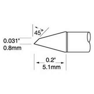 Metcal UFTC-7DRH408 - UFTC Ultra-Fine Series Soldering Cartridge - Hoof - 0.03" x 02"