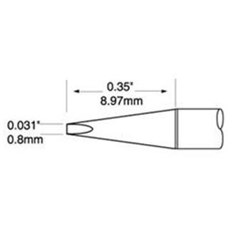 Metcal UFTC-7CHL08 - UFTC Ultra-Fine Series Soldering Cartridge - Chisel - 0.03" x 0.35"