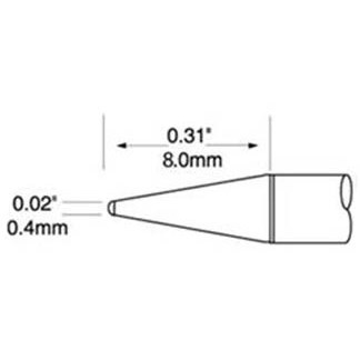 Metcal UFTC-7CNL04 - UFTC Ultra-Fine Series Soldering Cartridge - Conical - 0.02" x 0.31"